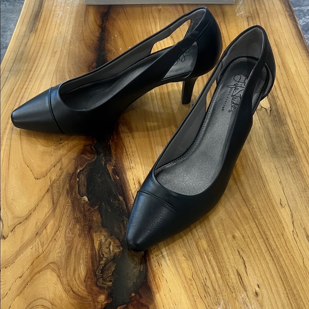Life Stride Kizzy Balcj Faux Leather Pointed Toe Dressy Heels 9W